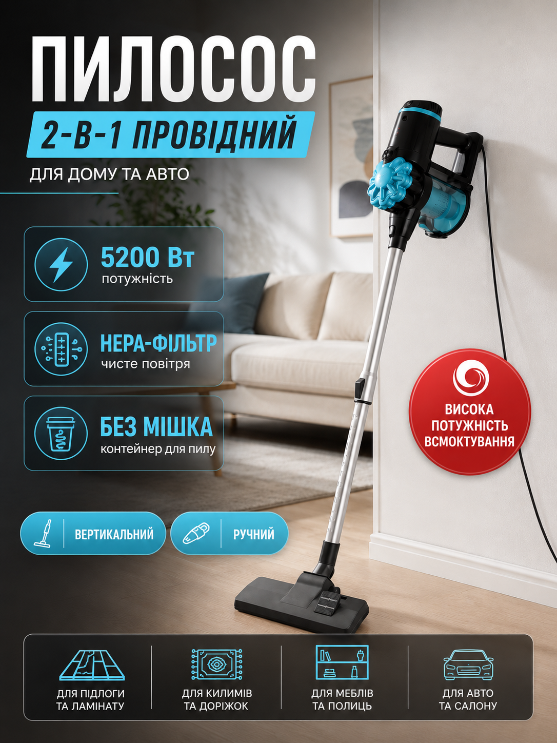 Пилосос GOLDBERG GB-9904 для дому